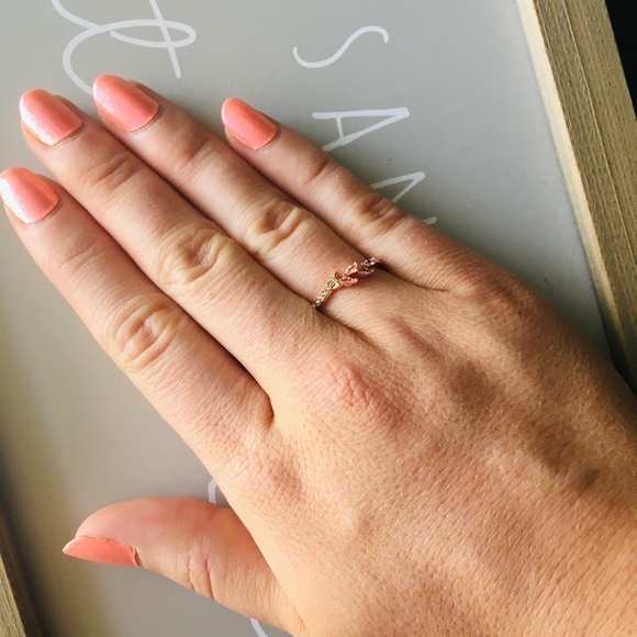 Rose Gold Simulated Diamond Ring - Picture 4 of 6